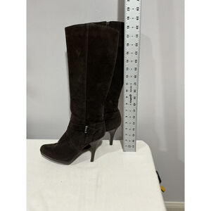 Woman’s Worthington Brown Micro Fiber Strappy Side Zip Otk Platform Boots 8.5 M